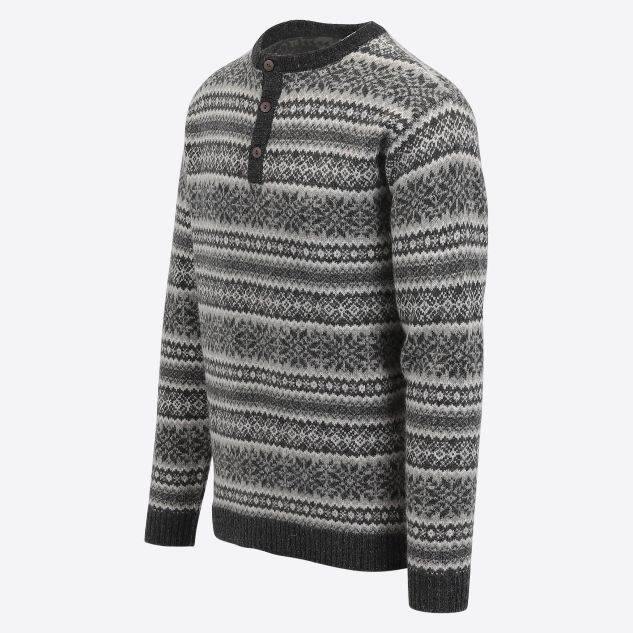 Urður pull semi-boutonné en laine pour hommes 